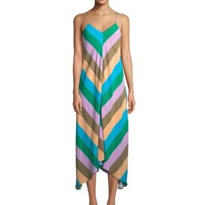 Tibi Julian Chevron Striped Slip Dress